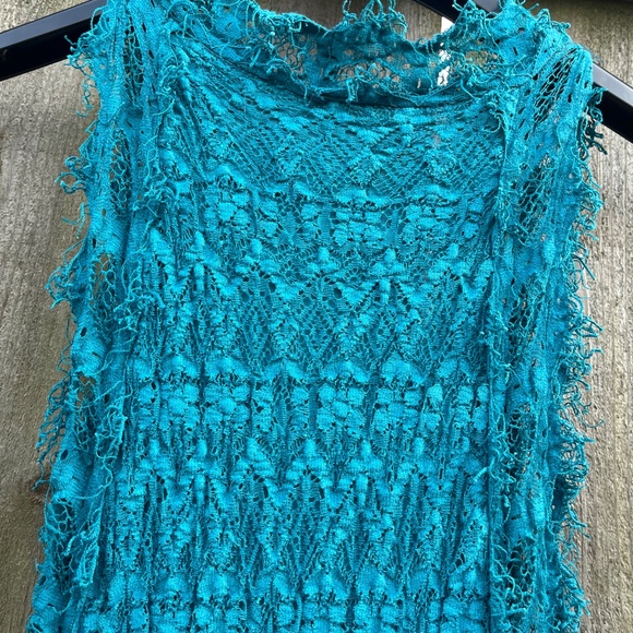 RARE Nightcap Clothing x Free People Teal Lace Maxi Dress Sz 2 | Boho Festival - Picture 9 of 14